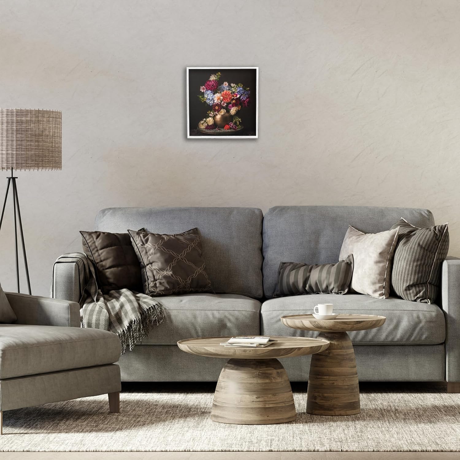 Stupell Industries Assorted Flowers Arrangement Framed Giclee Wall Art Design by Leah McLean, White Framed, 12 x 12