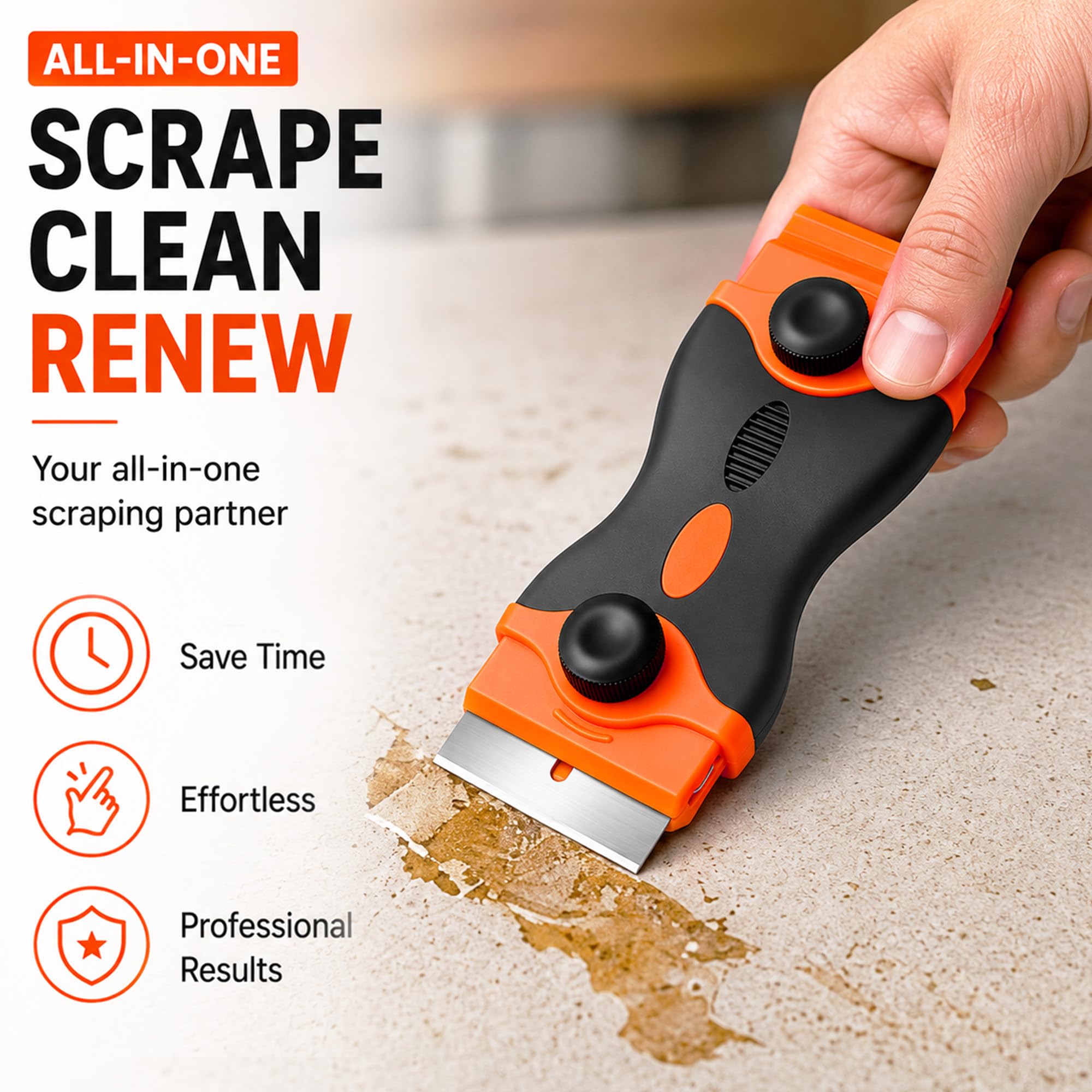 GLUN Glue Remover Scraper - 30 Blades! -2