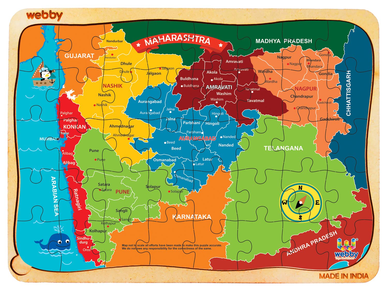 Webby India Map in Marathi Wooden Jigsaw Puzzle, 40Pcs - Kids (B08BD17KD2) Amazon Price History, Amazon Price Tracker