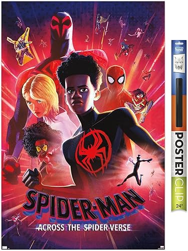 Trends International Marvel Spider-Man Across The Spider-Verse - Póster estático de pared de una hoja, 34 pulgadas de largo x 22.4 W, paquete de