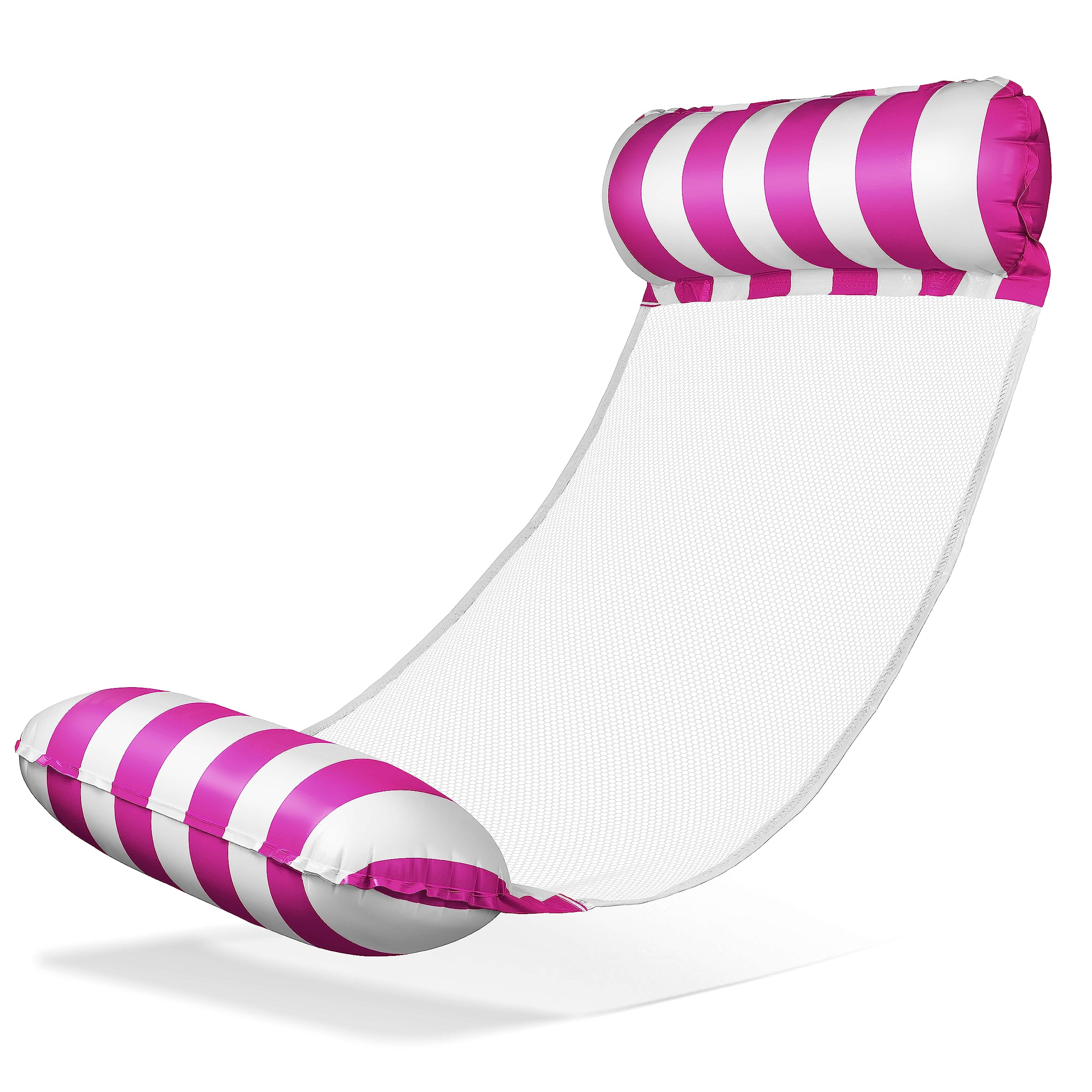 Balinco Hamaca de agua con red, inflable, colchoneta de agua, con reposabrazos, colchoneta flotante, tumbona de relajación, juguete acuático para niños y adultos