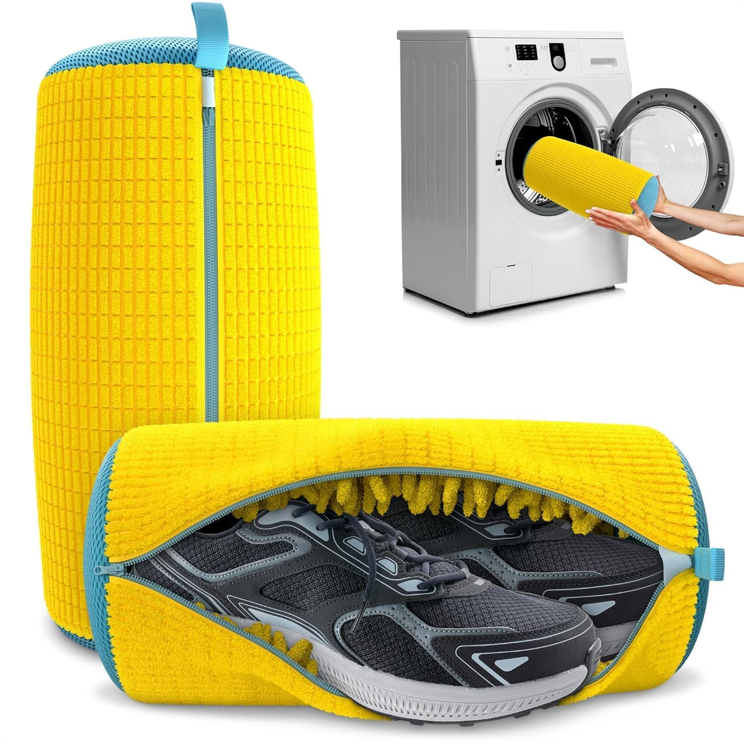 Sponsored Ad - Shoe Washing Bags for Washing Machine – Sneaker Laundry Bags, Reusable Shoe Cleaner Bag with Zipper, 360° Deep Clean Shoe Wash Bag for Sneakers, Tennis Shoes,Delicates and Toys – Yellow