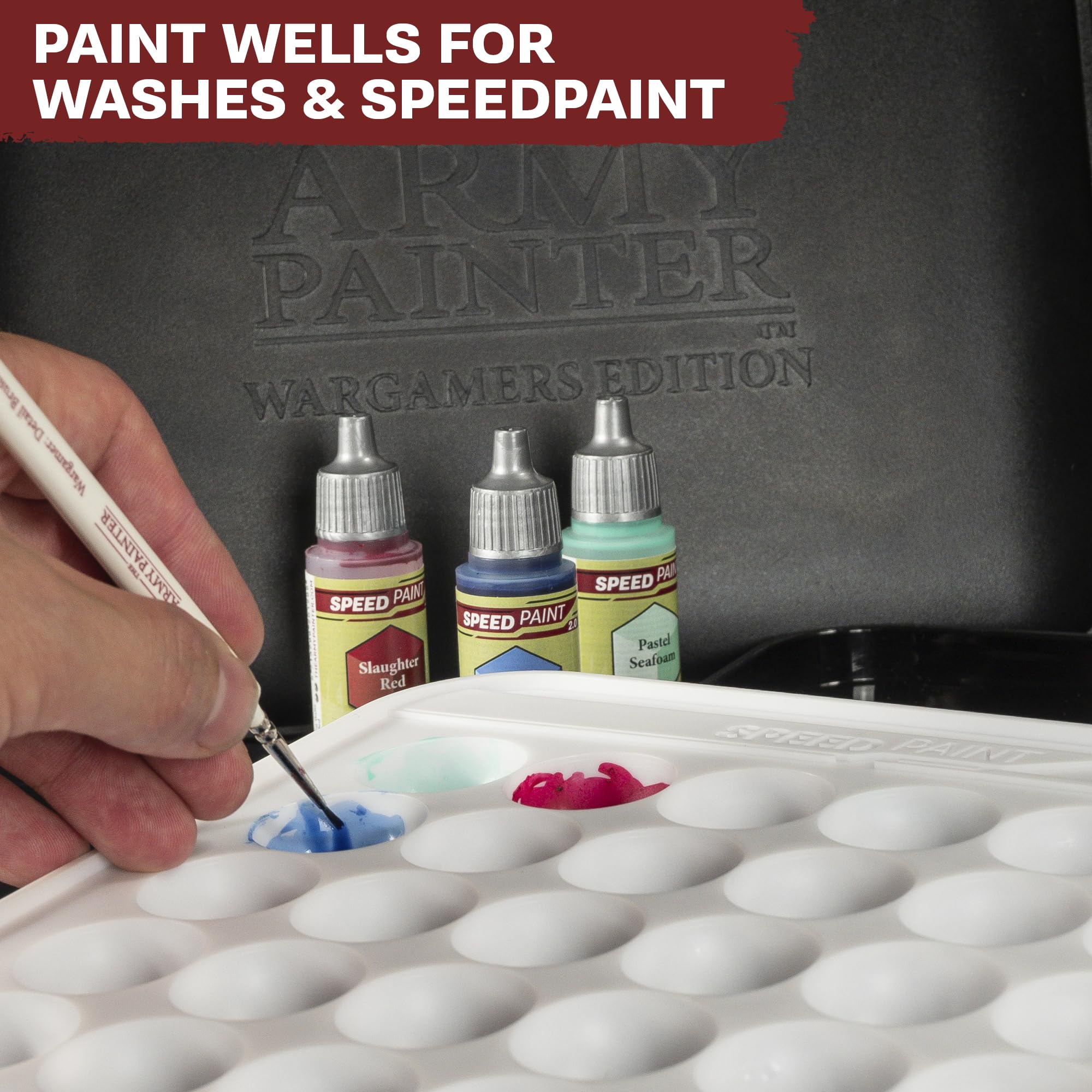 The Army Painter, Wargamers Wet Palette XL Bundle für Acrylfarben, inkl.100 Hydro Sheets, 4 Hydro Foam Schwämmen & Pinselhalter - Modellbau Farben Zubehör für Tabletop Miniaturen & Warhammer