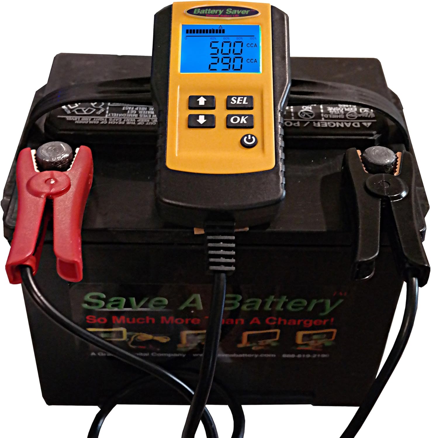 Battery Saver 4342 12V Clip-On CCA and Voltage Digital Battery Tester