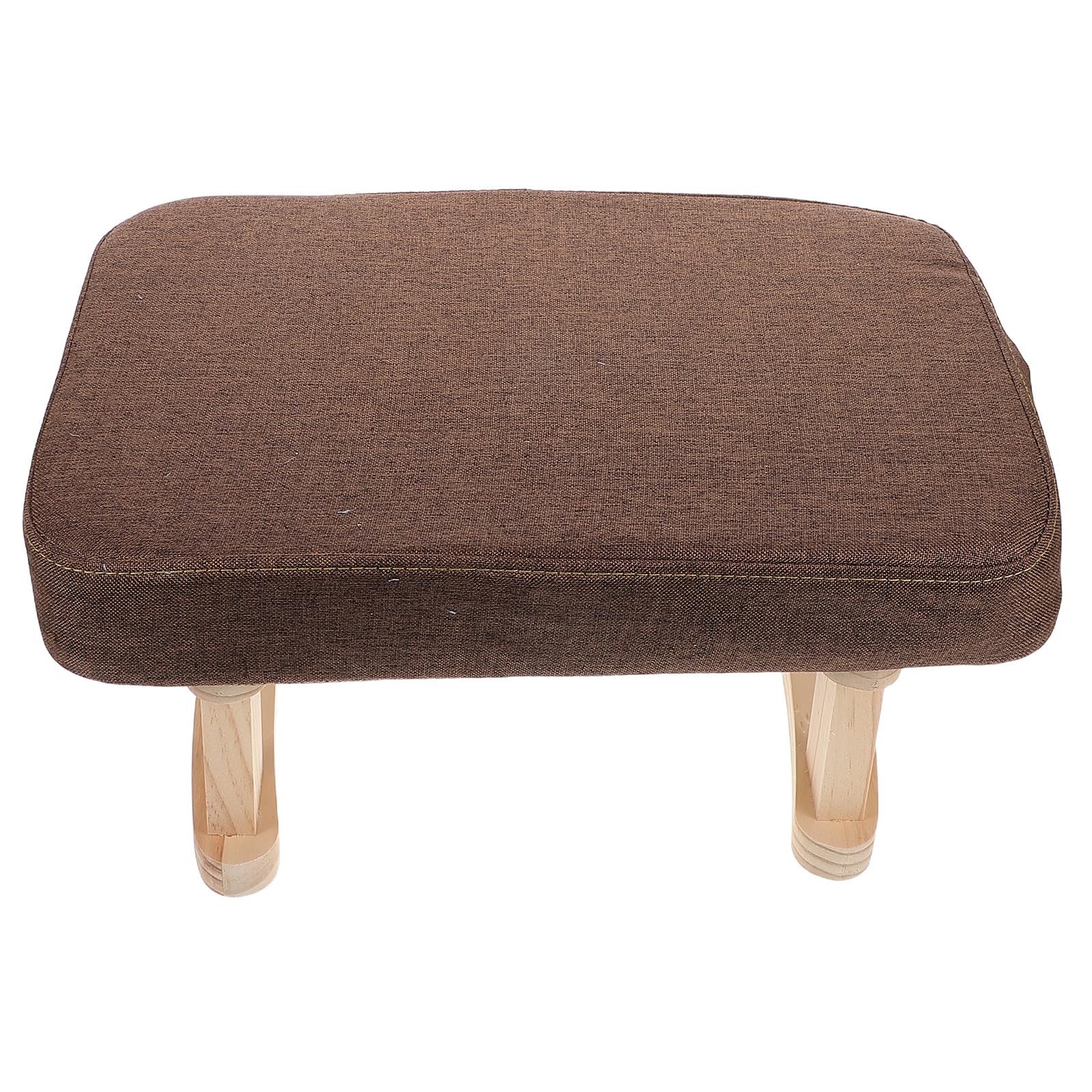 Banc de rangement en bois café compact avec son assise rembourrée vintage