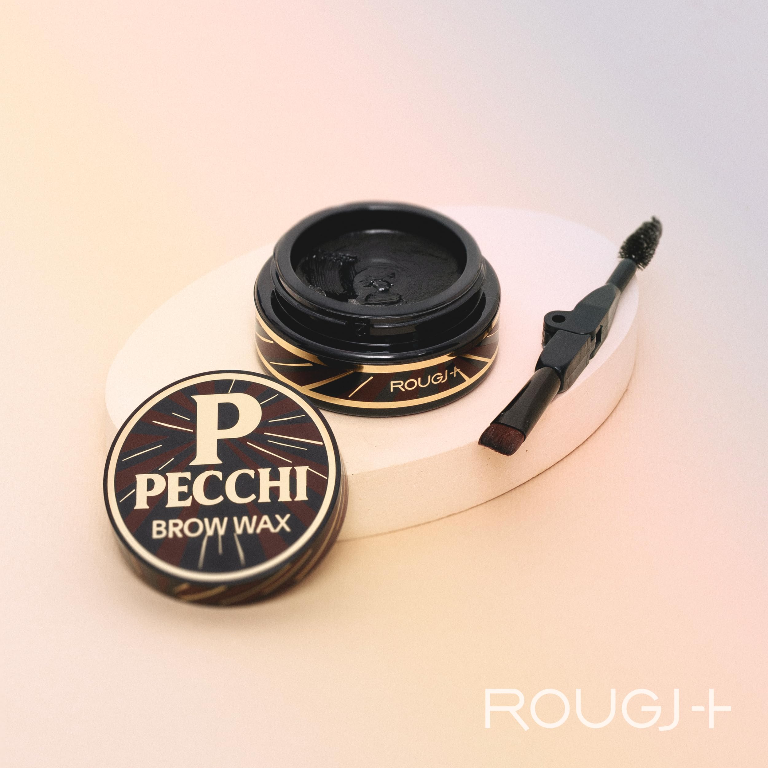 Rougj Cera Sopracciglia LA PECCHI - Fissante Sopracciglia Trasparente per Styling Naturale Effetto Laminazione con Acqua di Rosa - Brow Gel Pratico per Ritocchi Make up Veloci – Made in Italy