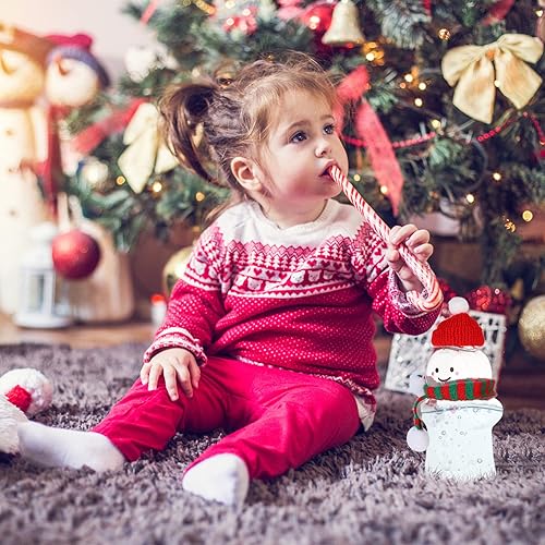 Miniatura 4 de Gadpiparty Botellas de agua transparentes, 3 juegos de botellas de plástico vacías con forma de hombre de jengibre de Navidad, tarros de dulces con