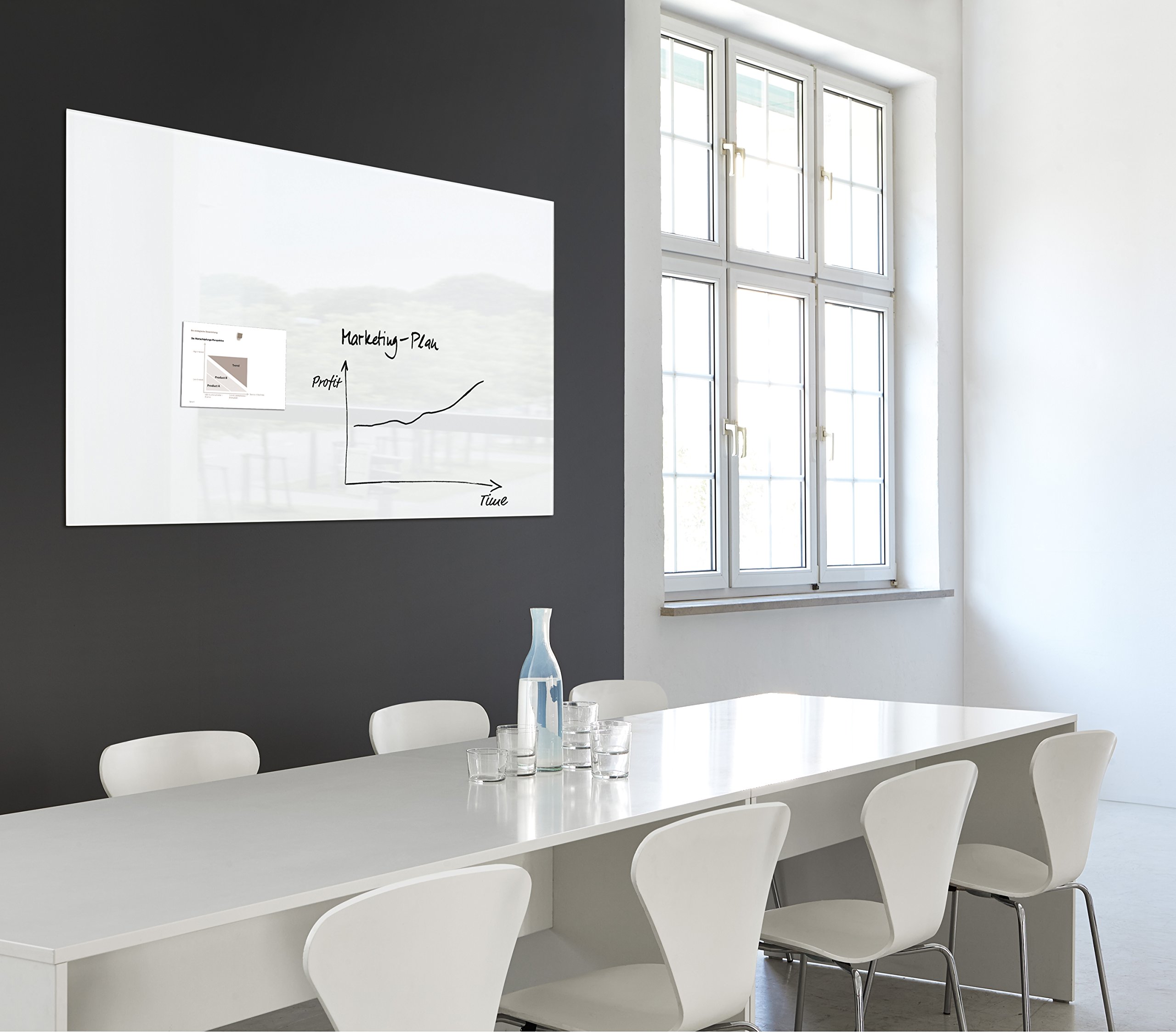 SIGEL Premium Glas-Whiteboard 120x90 cm super-weiß hochglänzend | 4004360857867