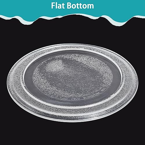Miniatura 4 de Plato giratorio de vidrio para microondas de 9.6 pulgadas  9.6 in, parte inferior plana, compatible con microondas pequeñas, placa de horno de