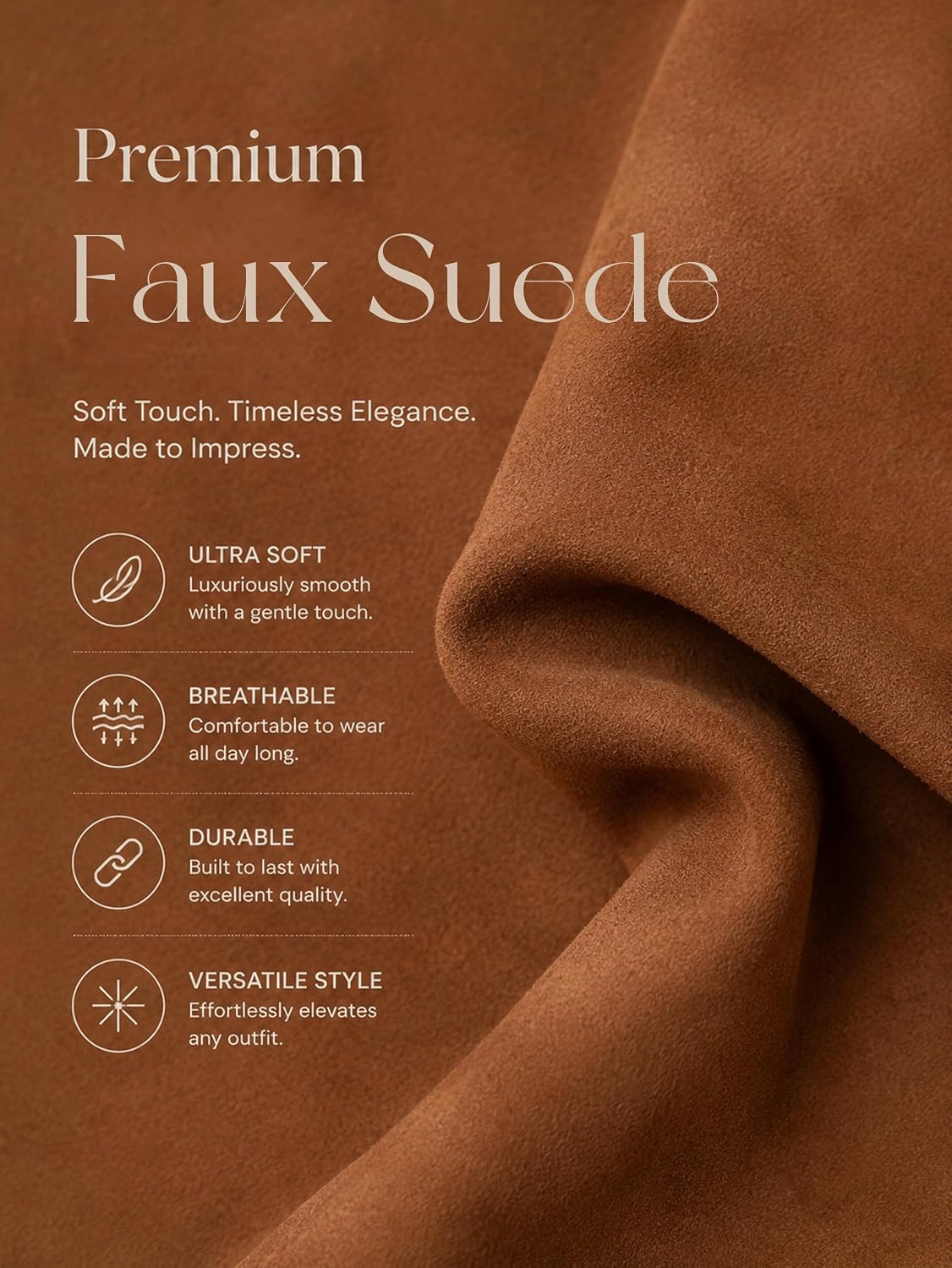 Simplee Womens Faux Suede Jacket Lapel Collar Open Front Belted Tie Waist Trench Coat Casual Fall Outwear with Pockets