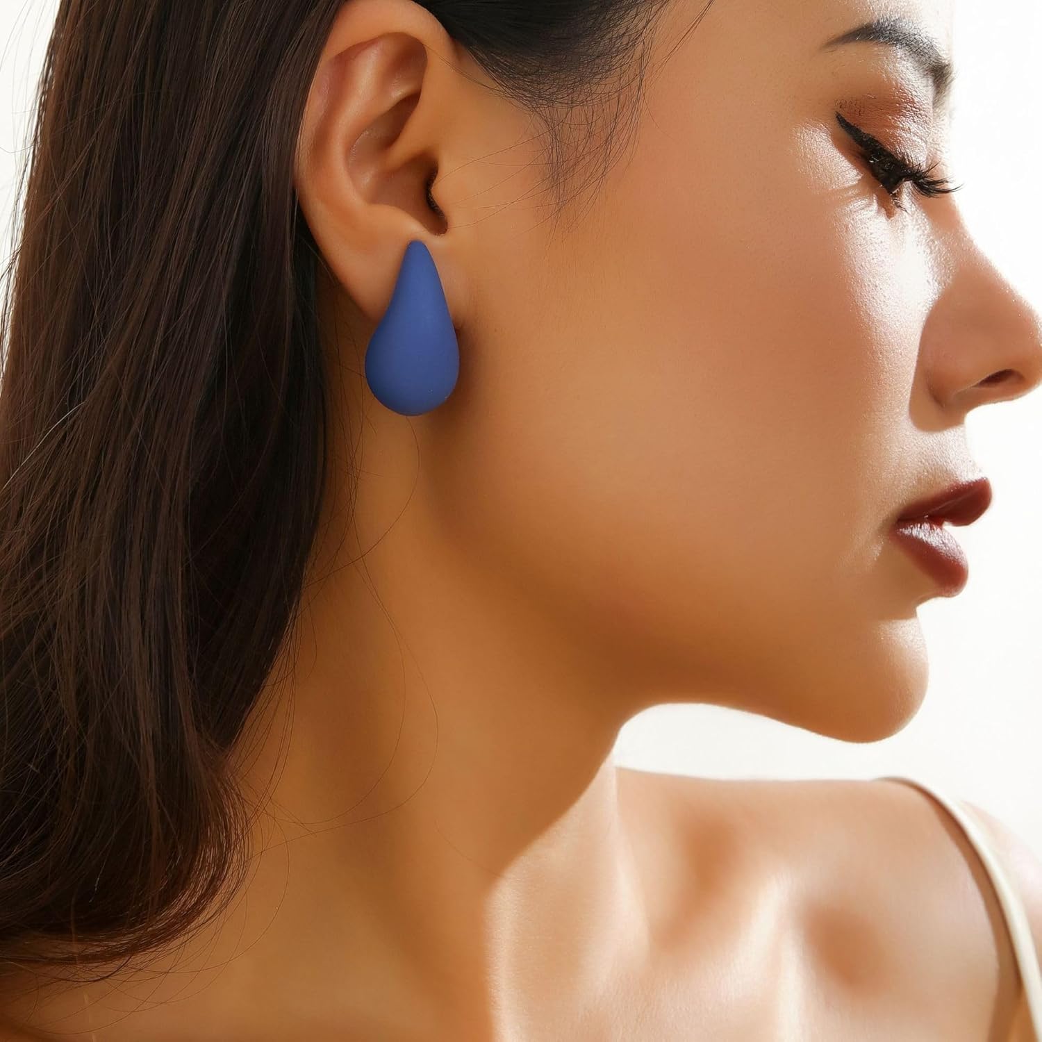 Teardrop Green Clip On Earrings For Women Non Pierced Earrings Pierced Look Comfortable Blue Black White Red Yellow