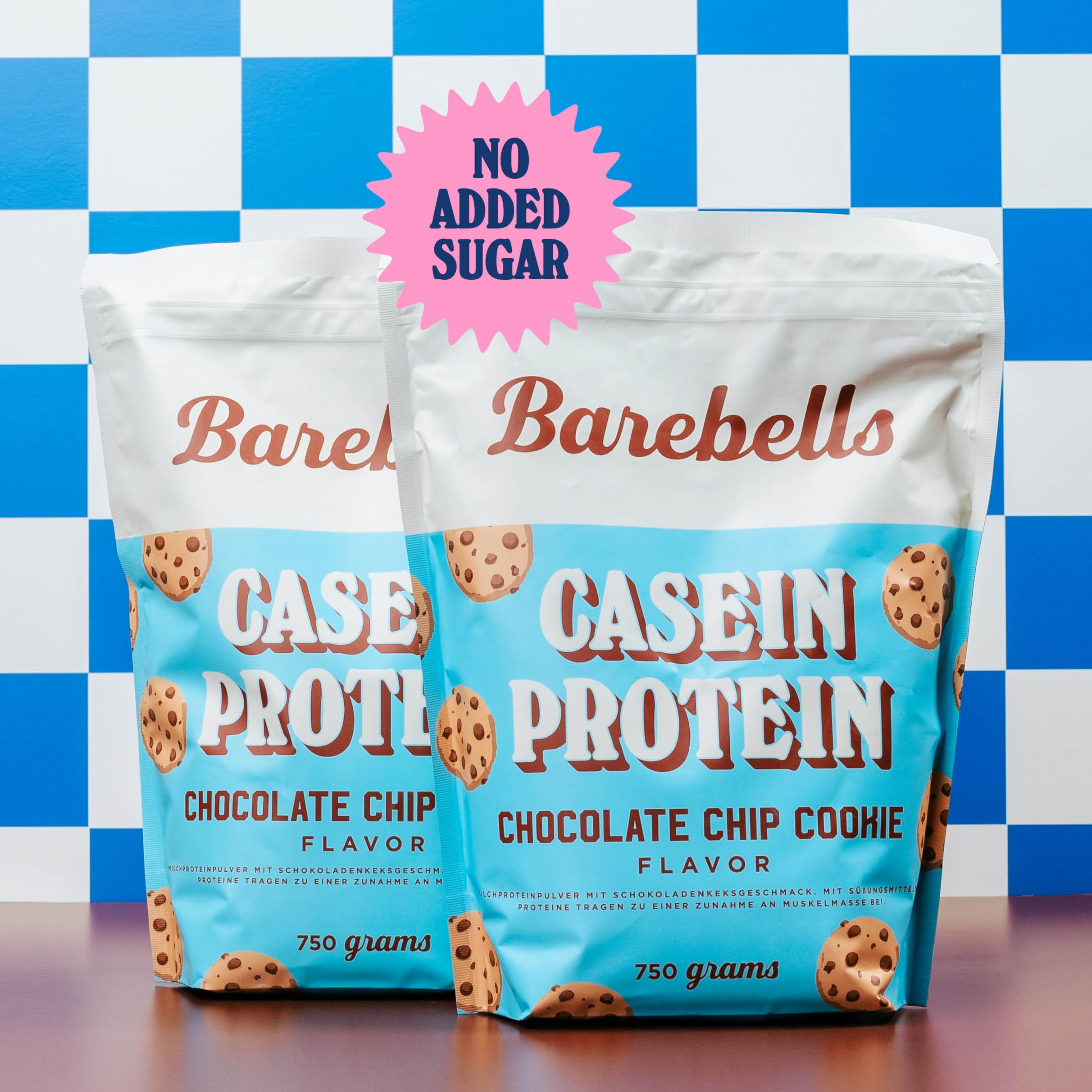 Barebells Casein Proteinpulver – Chocolate Chip Cookie | 27g Protein pro Portion, ohne Zuckerzusatz, cremiger Keks-Geschmack, langsam verdauliches Protein, 1x 750g Beutel