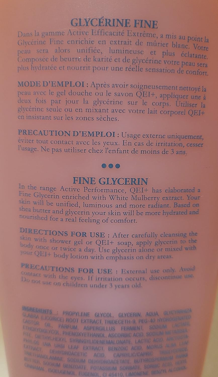 Qei+ Paris Active EFFICACITE EXTREME GLYCERINE FINE STRONG TONING FINE AND PURE GLYCERIN 500ml (500)