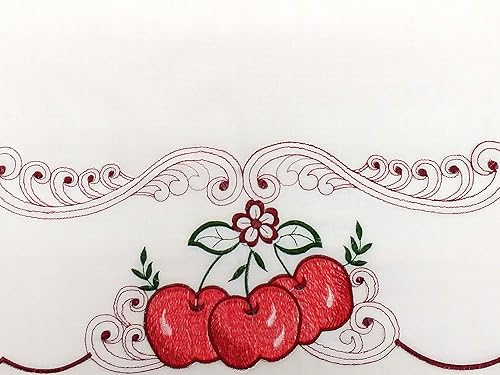 Miniatura 2 de GOHD Sweet Harvest. Juego de 3 cortinas de cocina para cafetería. Bonito diseño de frutas bordadas con cortes. (juego de festón y niveles de 36