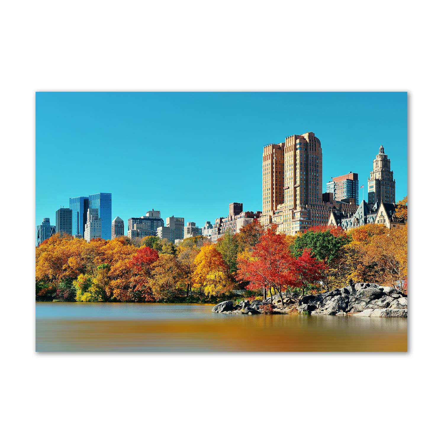Tableau en verre acrylique New York en automne déco murale salon moderniser
