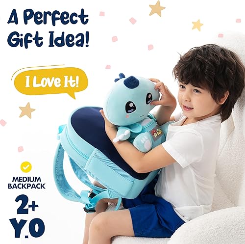 Miniatura 3 de FunGuys Mochila Kawaii de dinosaurio para niños de 3 a 5 años, mochila para niños y niñas, mochila preescolar para niños de 5 a 7 años, jardín de