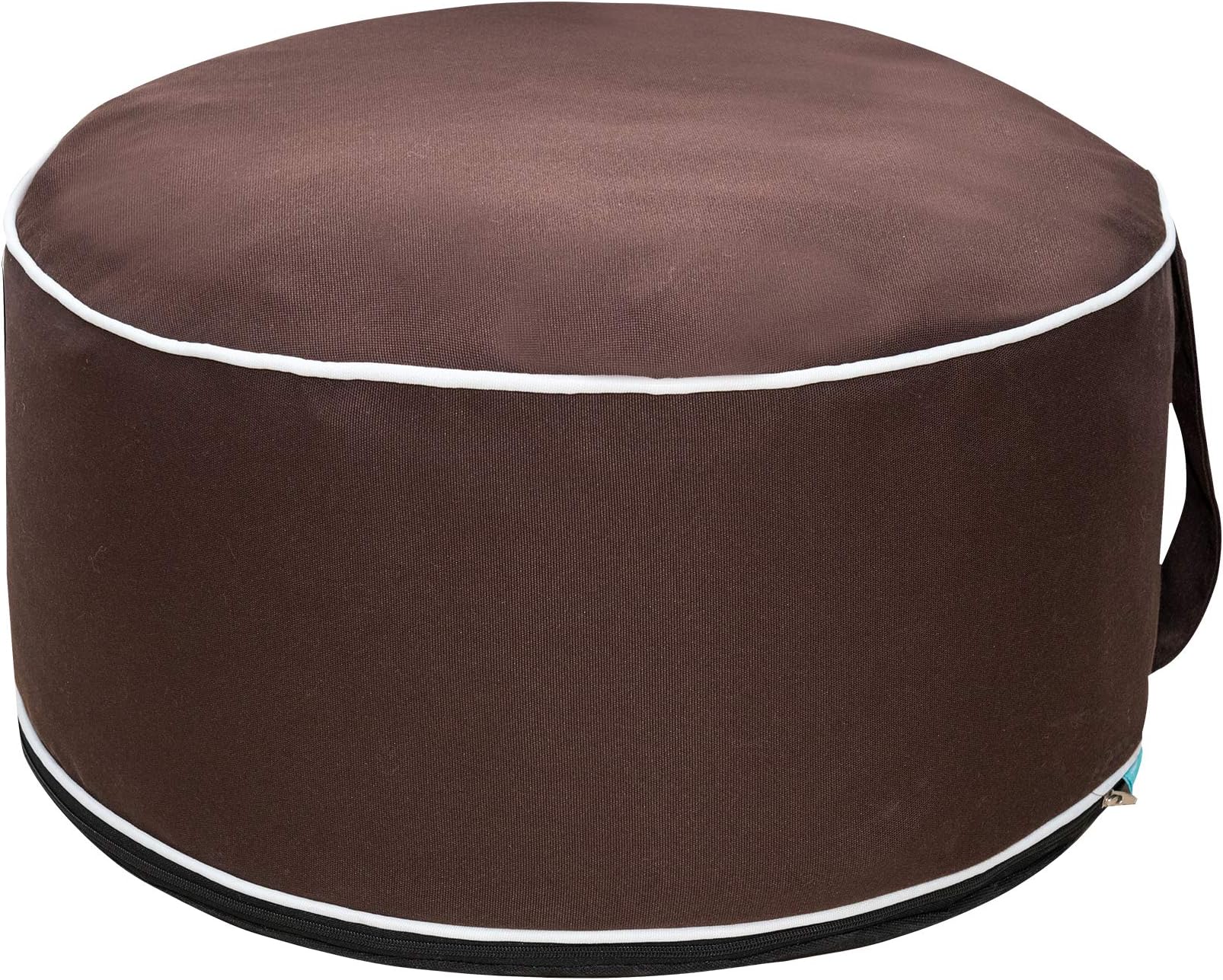 QILLOWAY Inflatable Outdoor Ottoman for Patio, Waterproof Round Pouf, Inflatable Foot Rest, Outdoor Footstool for Poolside, Garden,Camping,Coffee