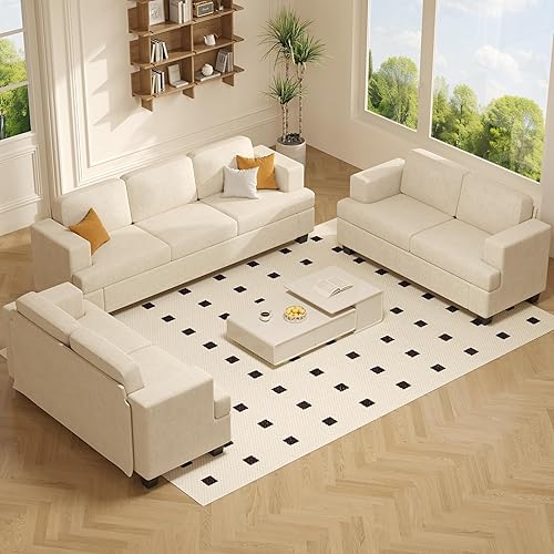 Miniatura 23 de Apicizon Sofá Loveseat Moderno con Sofá Cama de 89", Sofá de Pana de 2 Piezas para Sala de Estar, Sofás Modernos para Salón de Apartamentos, Gris