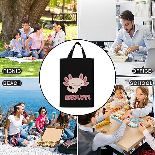 Miniatura 6 de Cute Axolotls Lunch Bags for Women Men Insulated Lunch Box Reusable Tote Bag for Home Office
