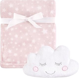Hudson Baby Unisex Baby Plush Blanket with Toy, Pink Cloud, One Size