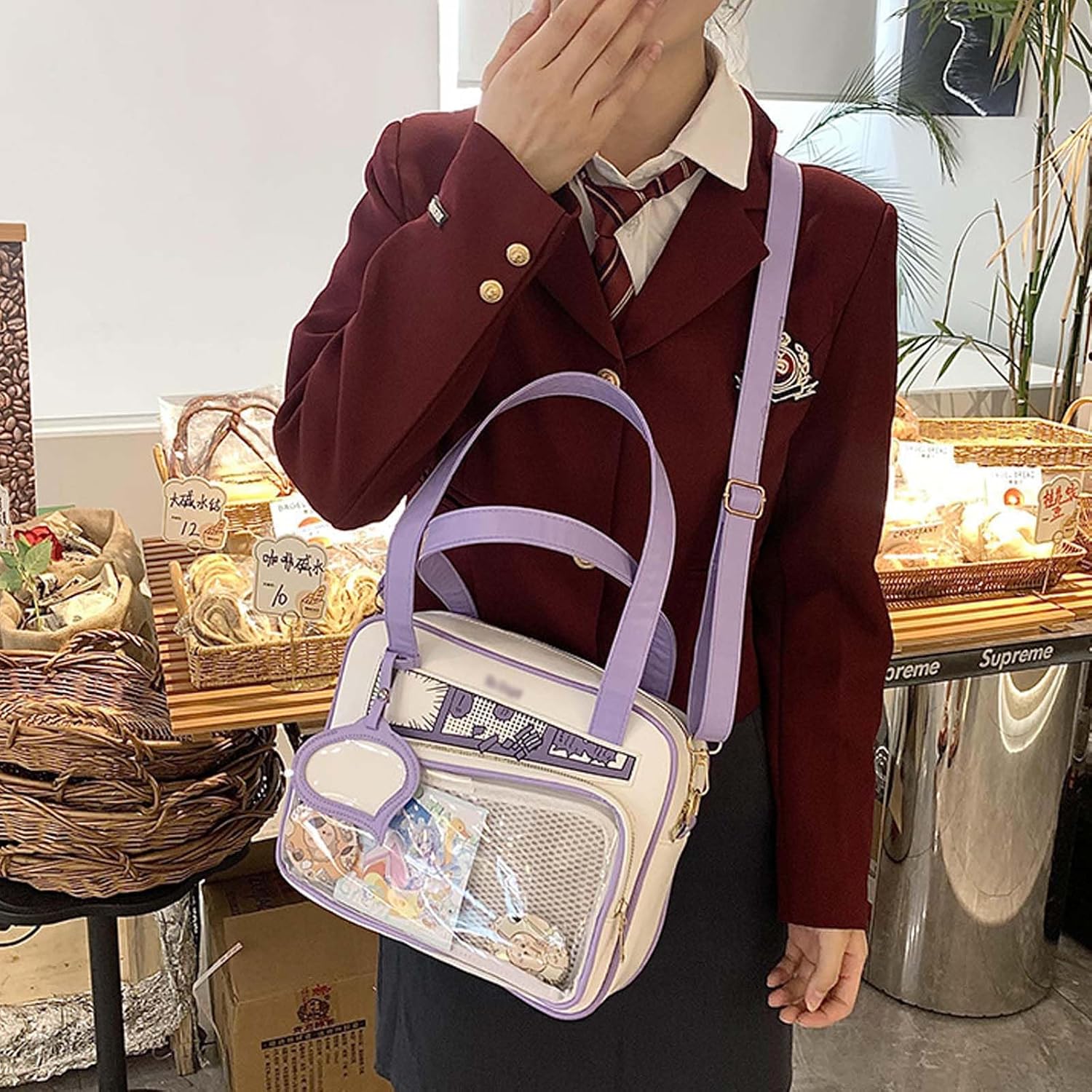 Kawaii Manga itabag Y2k Handbag Shoulder Badge Display Crossbody Bag for Participating in Comic Con