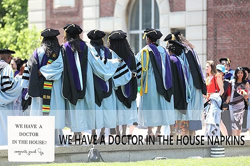 Miniatura 5 de Servilletas con texto en inglés "We Have A Doctor In The House", servilletas de graduación de doctor, decoraciones de graduación de doctor clase de
