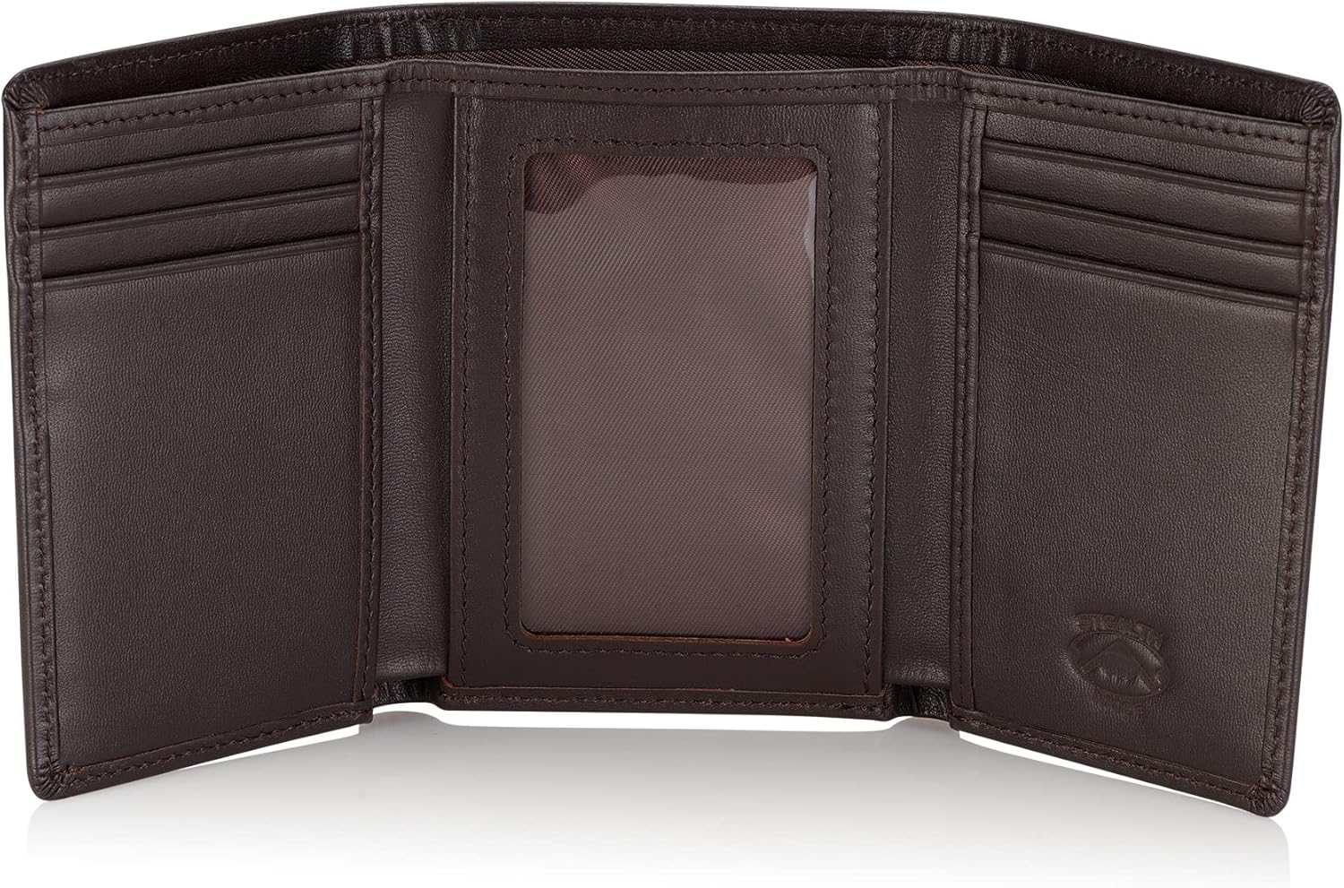 Stealth Mode Men's Leather Trifold Wallet with Airtag Holder and RFID Blocking (Coffee) - Image 8