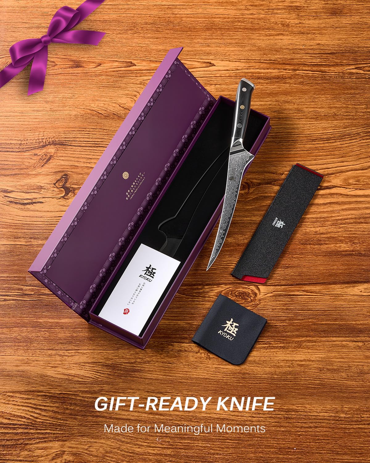 KYOKU 7" Japanese Damascus Fillet Knife for Fish, Filet Boning Knife for Fishing Skinning for Professional & Home Chefs,Ultra Sharp VG10 Full Tang Butcher Knife for Filleting Deboning Meat Cutting — Amazon image 6