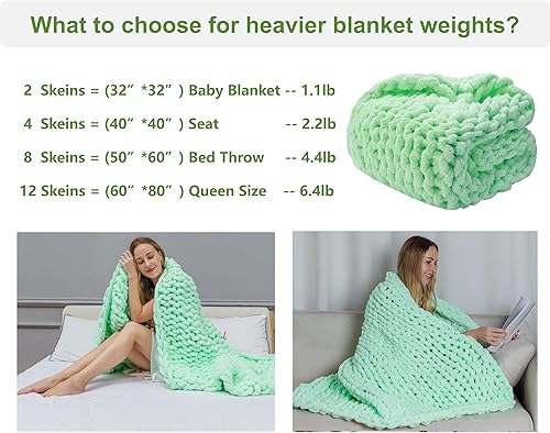 Miniatura 3 de Hilo grueso de felpilla para tejer en el brazo, para hacer tú mismo, para manta de punto, cojín, cama, sofá, decoración del hogar (azul tenim, 8.82