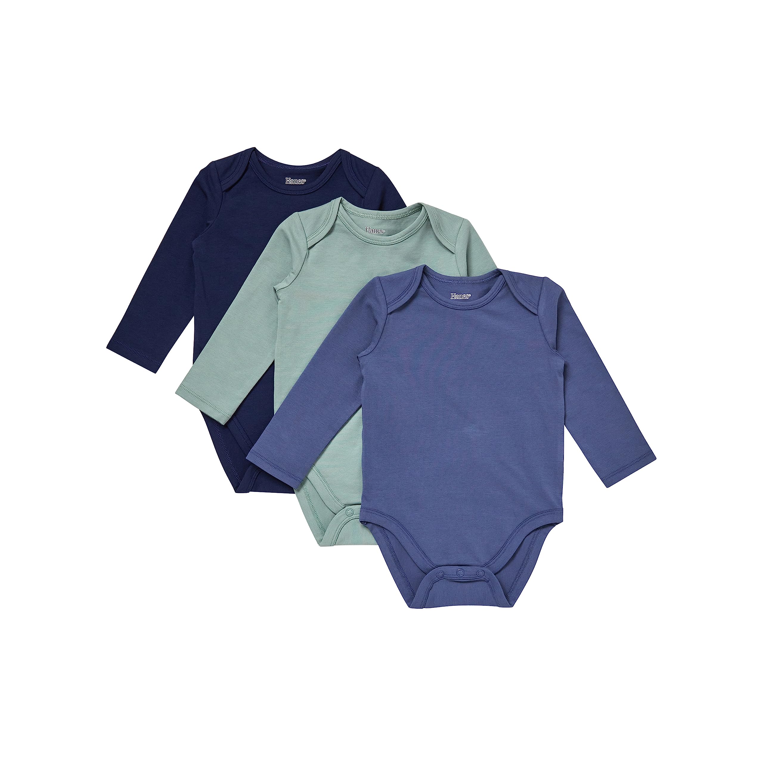 HanesBaby Pure Comfort Long Sleeve Bodysuits (3 Pack)