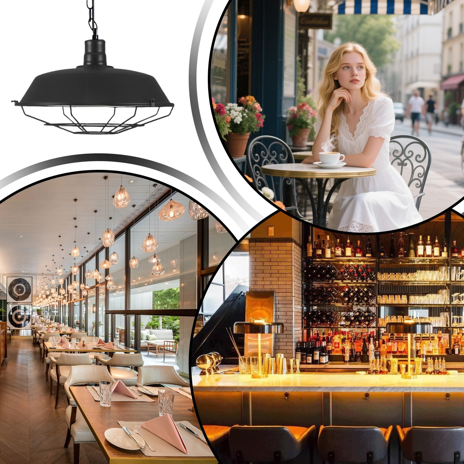 Pantalla De Lámpara Colgante Industrial Accesorio De Iluminación Para La | Pantallas Para Luz De Techo Para Propietarios Apartamento Cocina Comedor Dormitorio Baño Oficina Restaurante C