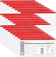 Vista 9 de Marspark 100 piezas de estuche transparente para lápices con cremallera, sobre a granel con bolsillo para etiquetas, sobres de plástico transparente