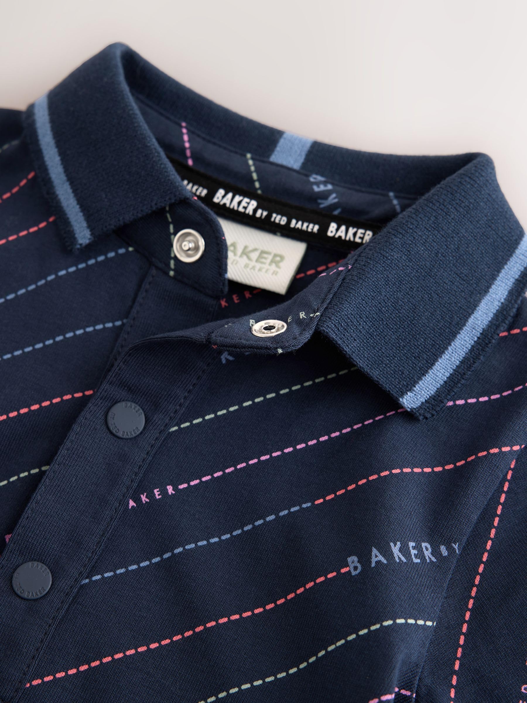 Noworodki chłopcy Pajacyk z kołnierzykiem polo i nadrukiem Baker by Ted Baker
