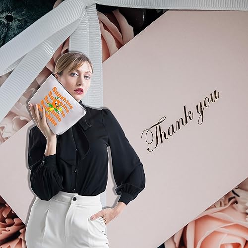 Miniatura 6 de FOTAP Bolsa de maquillaje de pájaro naranja Dibujos animados personaje amante regalo sol naranja pájaro cremallera bolsa de maquillaje Reino mágico,