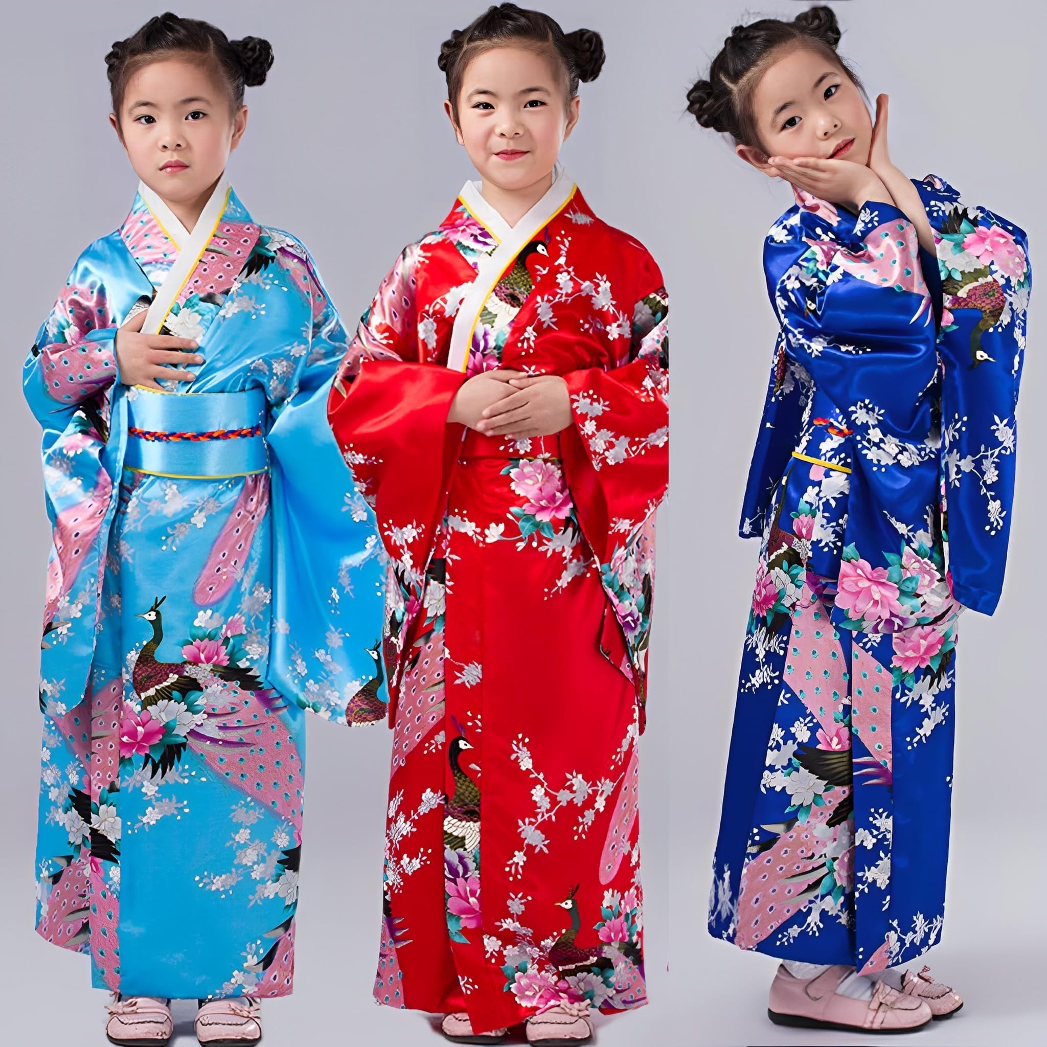 Yukata dziecięca japońska kimono tradycyjna sukienka jedwabna ślubna