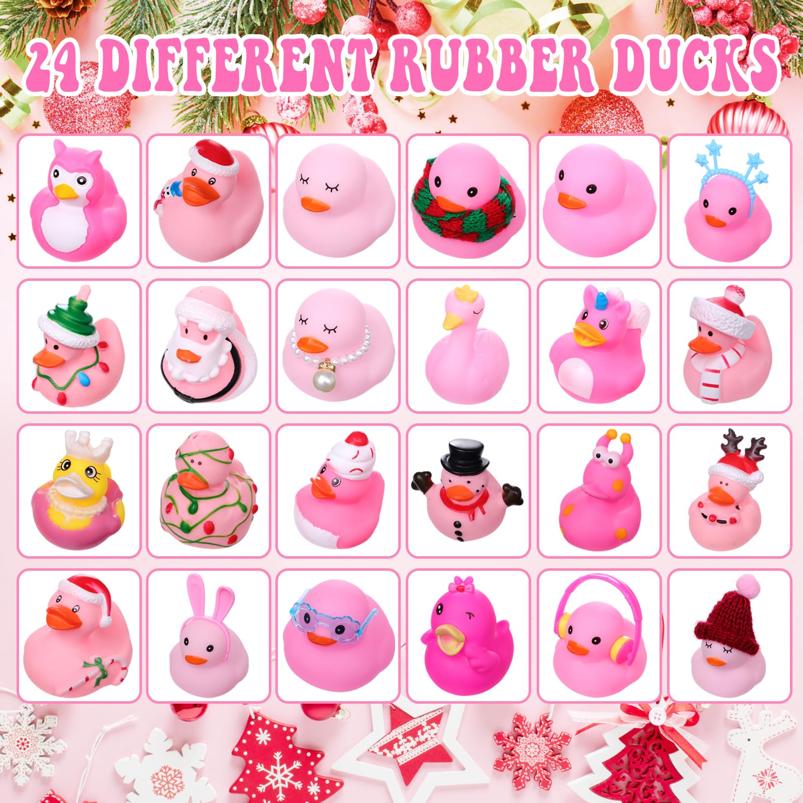Antsparty Rubber Duck Advent Calendar 2025, 24 Days Christmas Countdown Calendar, Ducks Bath Toys Christmas Countdown for Boys Girls - Image 2