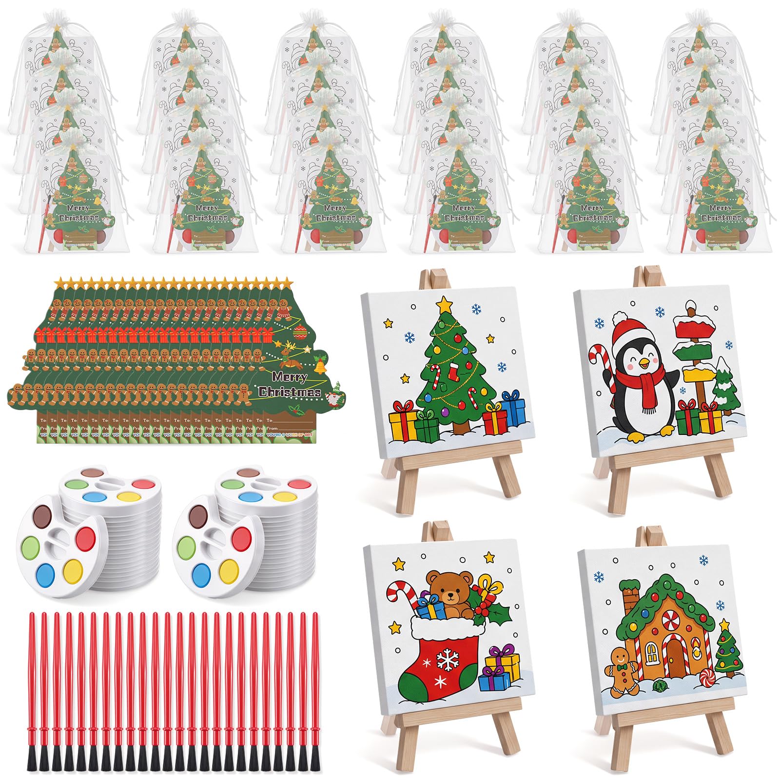 AmazingSpark Confezione da 24 set regalo di pittura natalizia per bambini