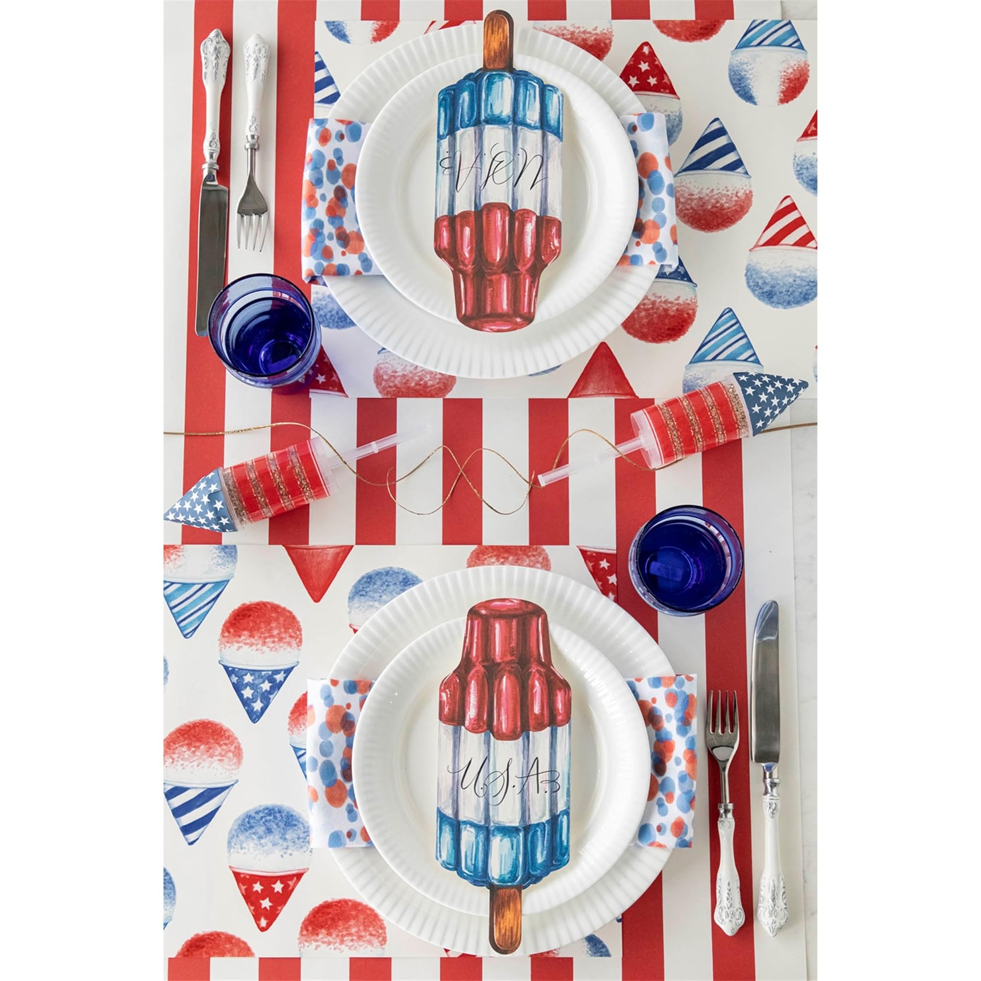 Kitchen Papers Camino de Mesa de Papel Rojo Rayas (25 ft American Made