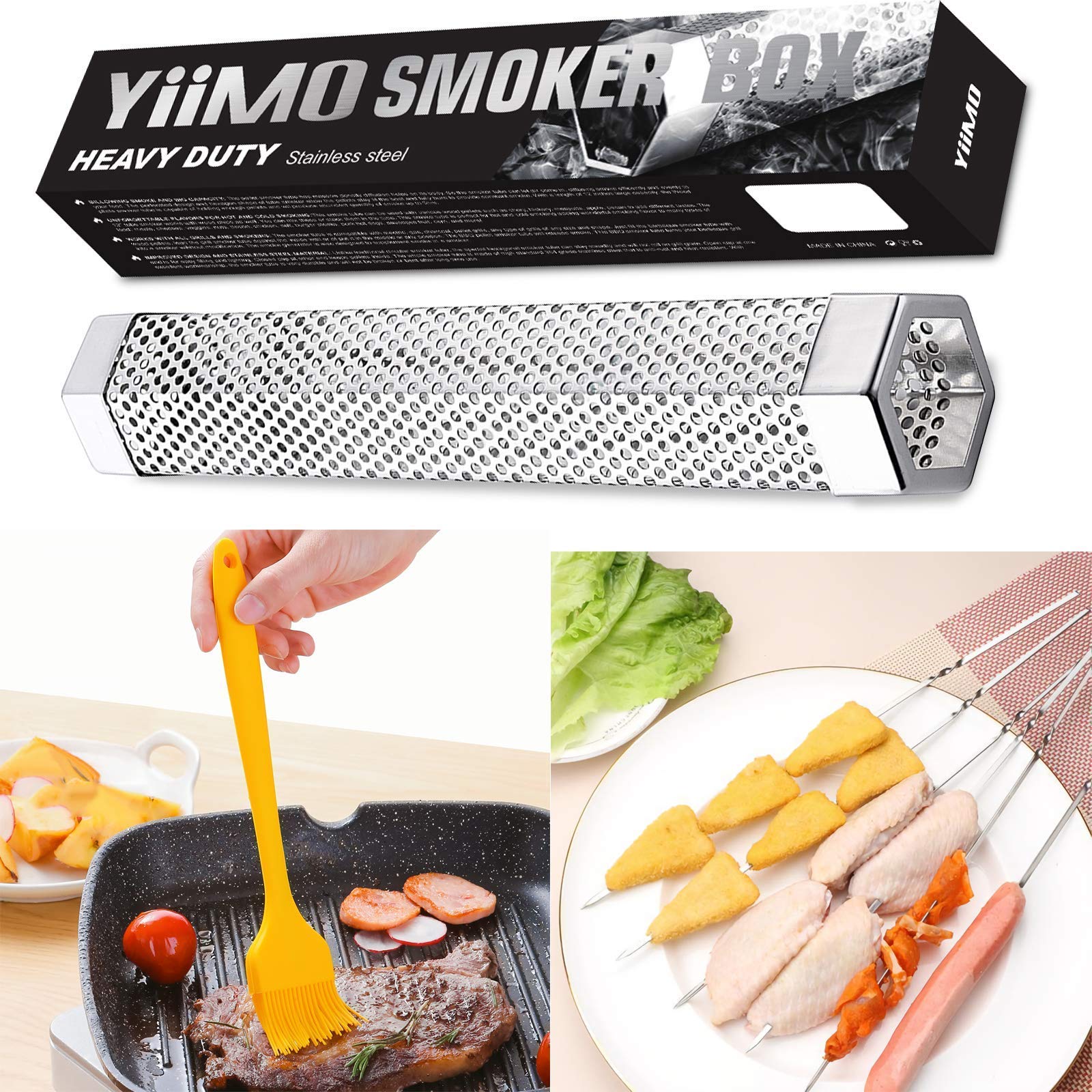 Buy Smoke Tube for Pellets, YiiMO 12'' Pellet Smoker Up to 6Hrs of Cold