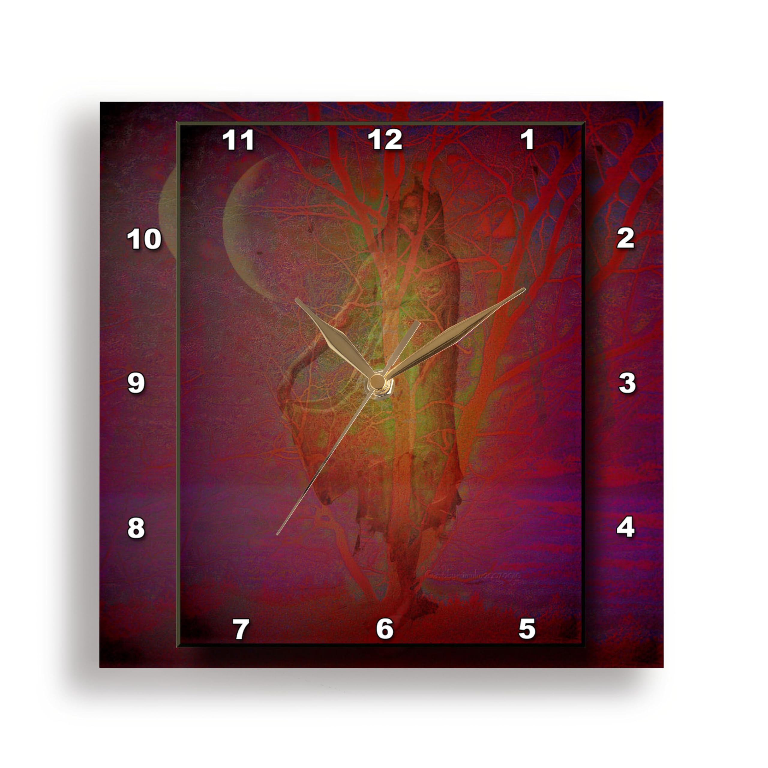 3D Rose 3dRose Wicca Pagan Gaia Wiccan Goddess Tree Nature Spiritual Spirit Mythology-Wall Clock, 15-inch (DPP_22329_3)