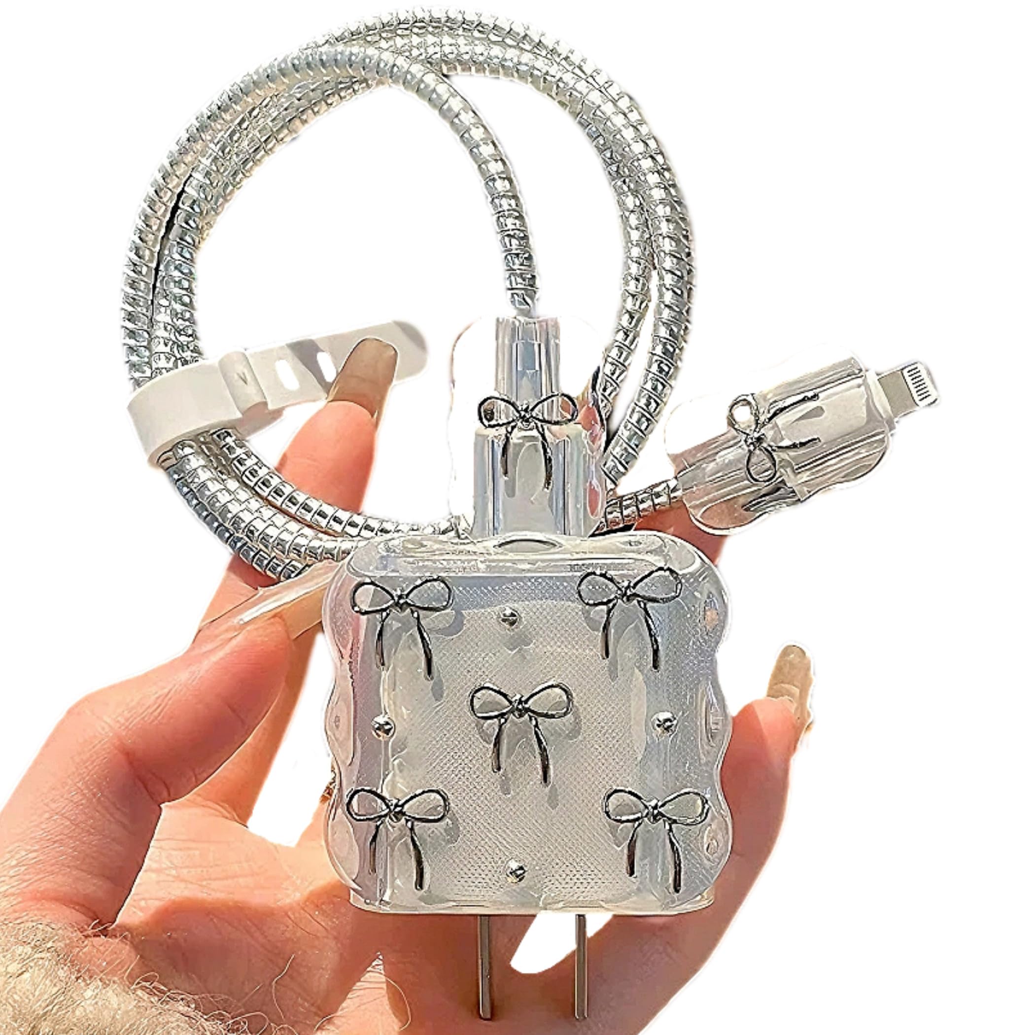 Protector de cable con lazo 3D galvanizado de lujo para cargador de iPad 8