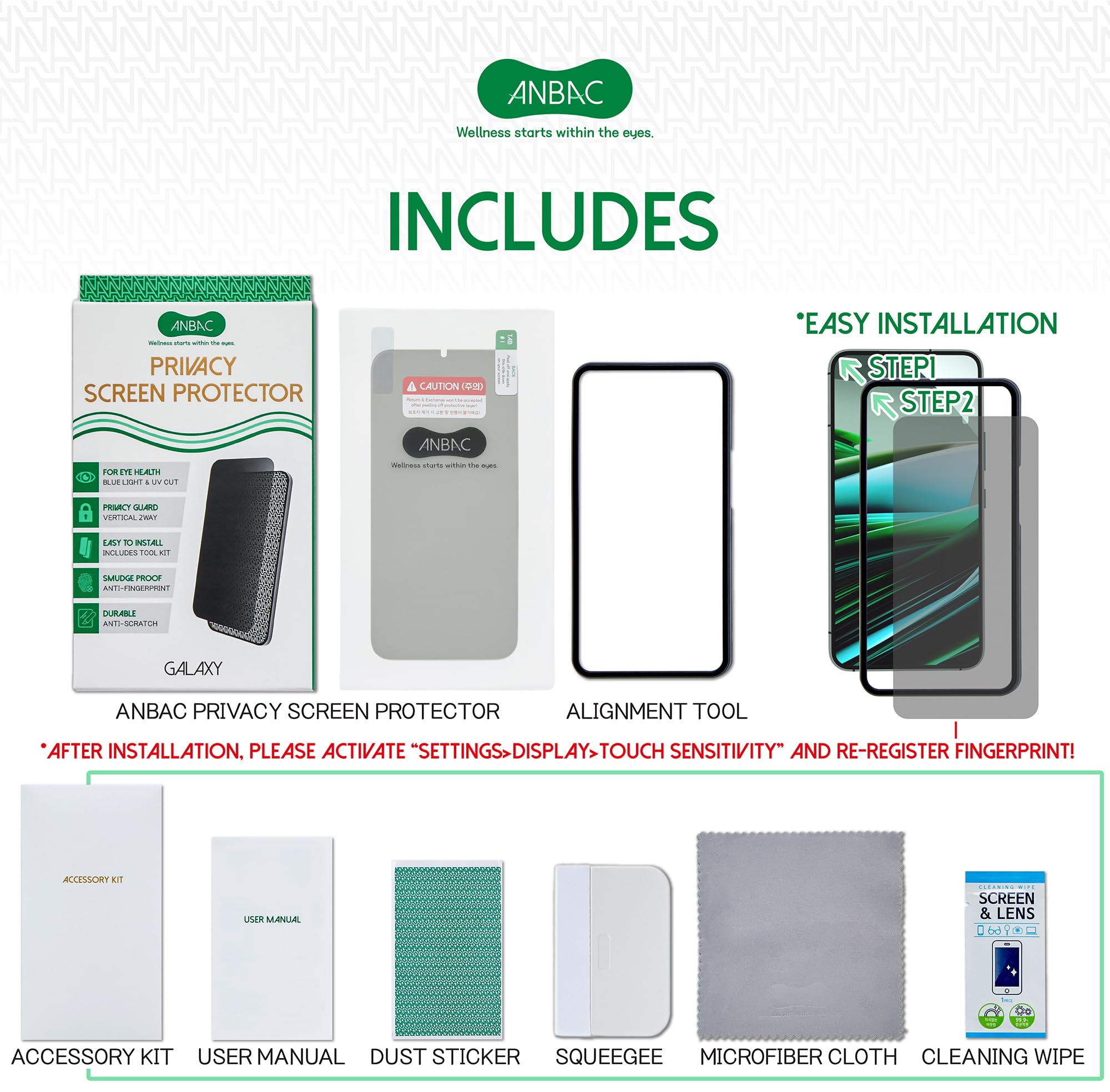 [1 Pack] Compatible for Samsung Galaxy S22 Privacy Screen Protector 6.1”,Samsung Galaxy S22 Anti-Glare Screen Protector Privacy,Support Fingerprint Unlock,Easy Installation,Scratch Resistant