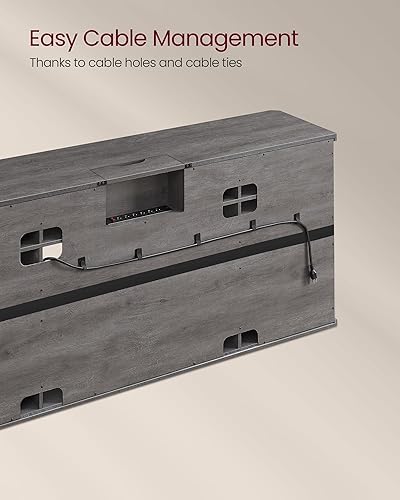 Miniatura 7 de VASAGLE Soporte de TV para televisores de 75 pulgadas, centro de entretenimiento de granja con puertas corredizas de granero, mesa consola para sala