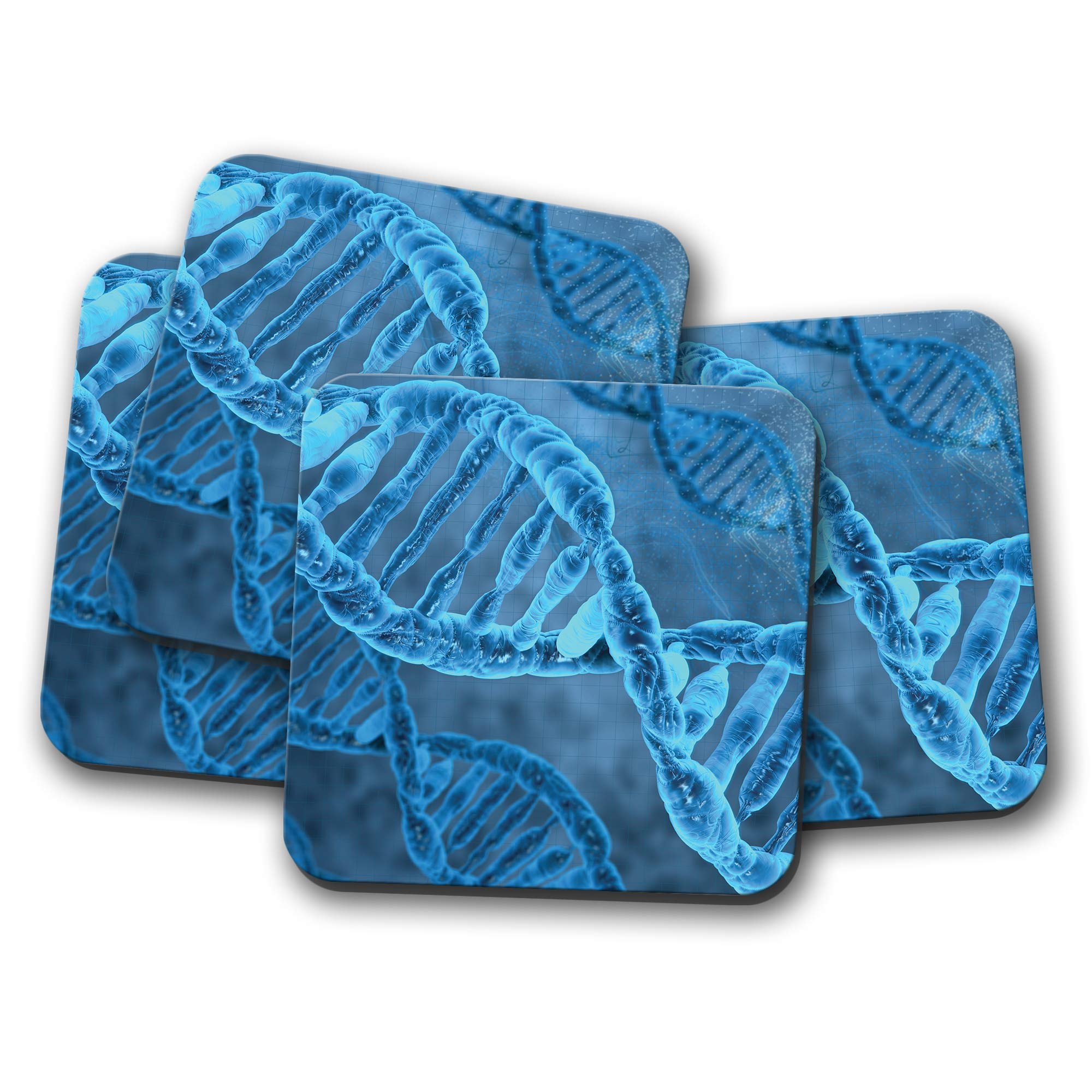 Destinationvinyl Multicolor 4 Set - Dna Coaster - Science Biology Doctor Nurse Medical Fun #8896