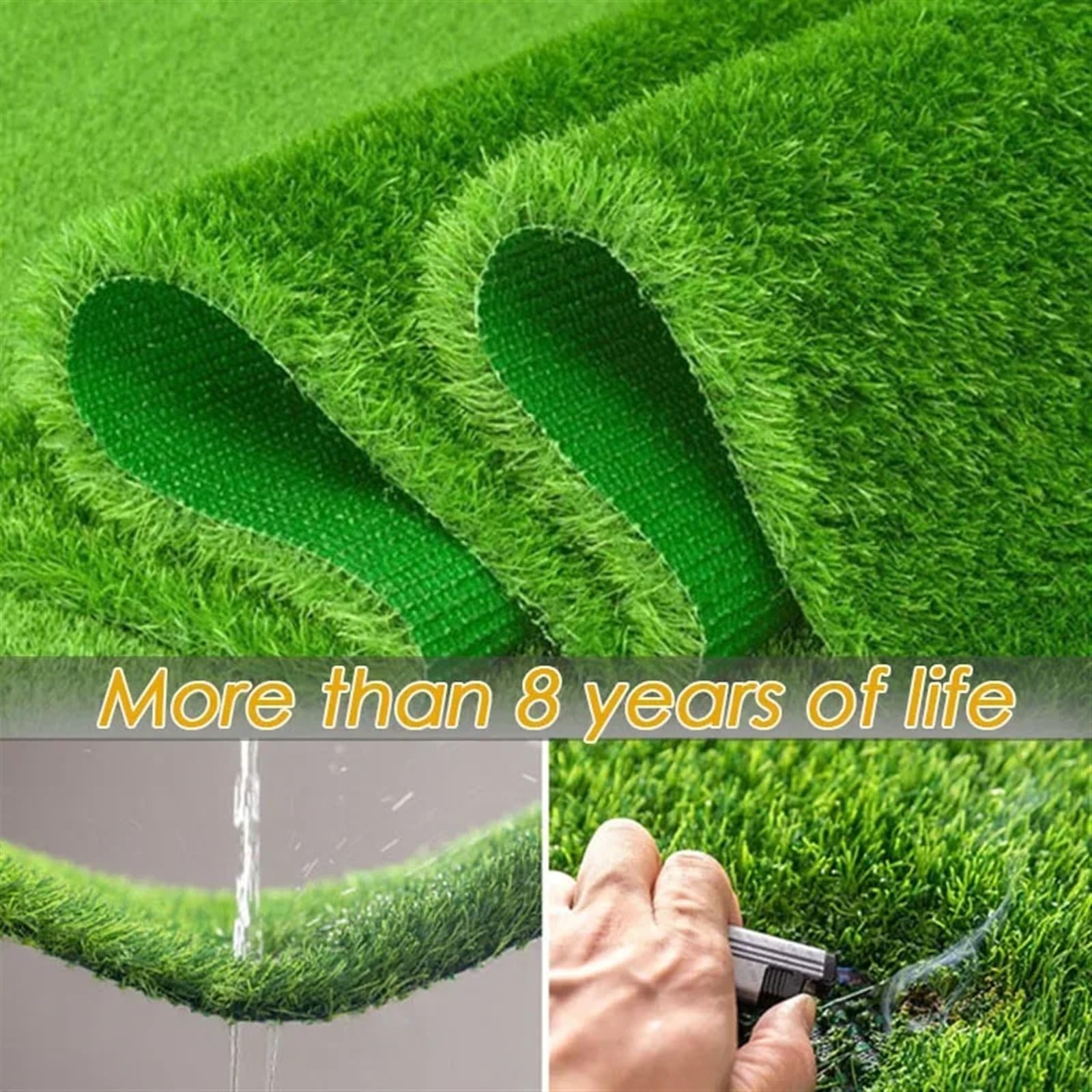 Erba Sintetica per Esterno Tappeto erboso Artificiale Giardino Erba Sintetica Esterna Prato Interno Balcone Decorazione del Cortile Tappeto erboso Finto Erba Verde(50cmX200cm)