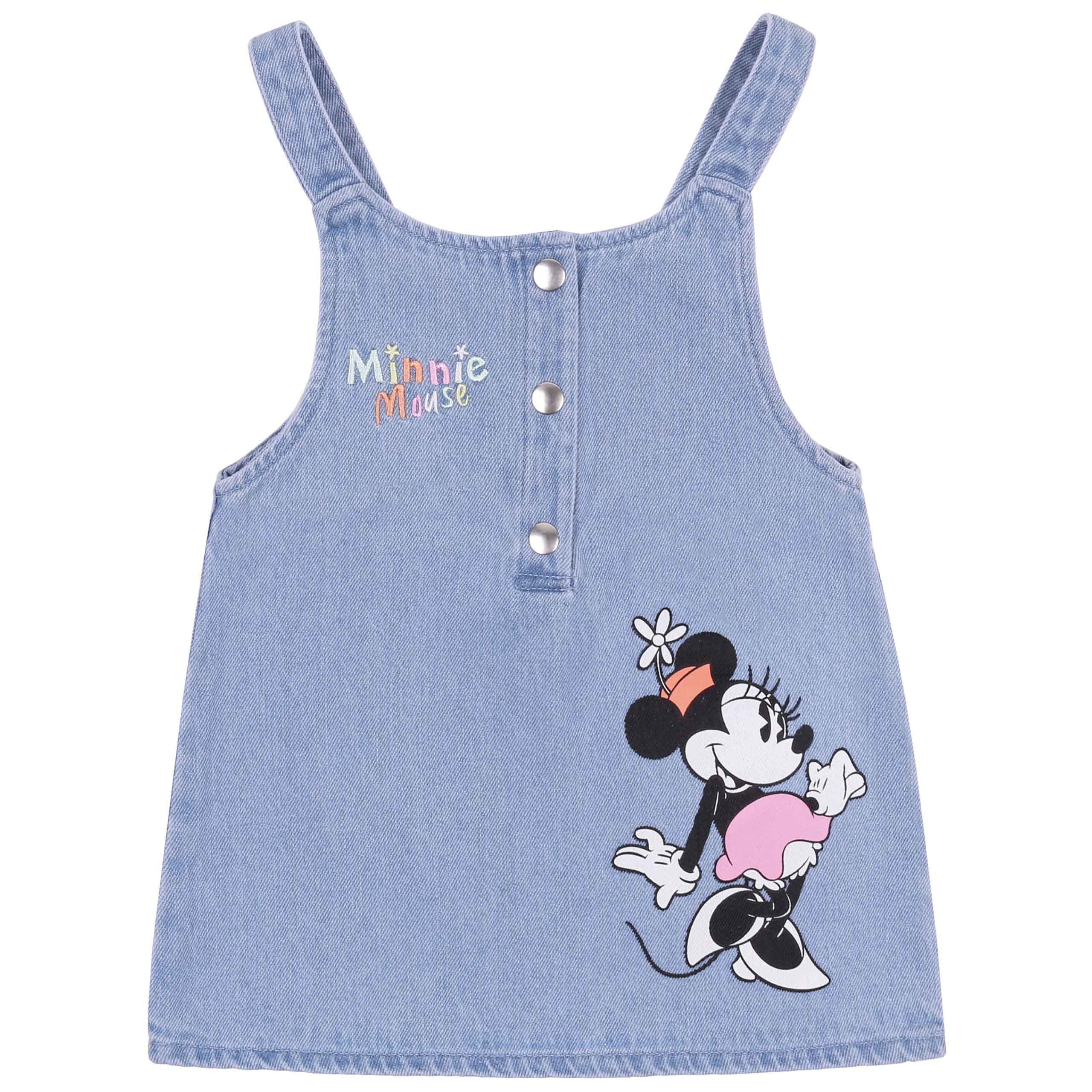 Niemowlęca, jeansowa ogrodniczka + bluzka + rajstopy Myszka Minnie DISNEY