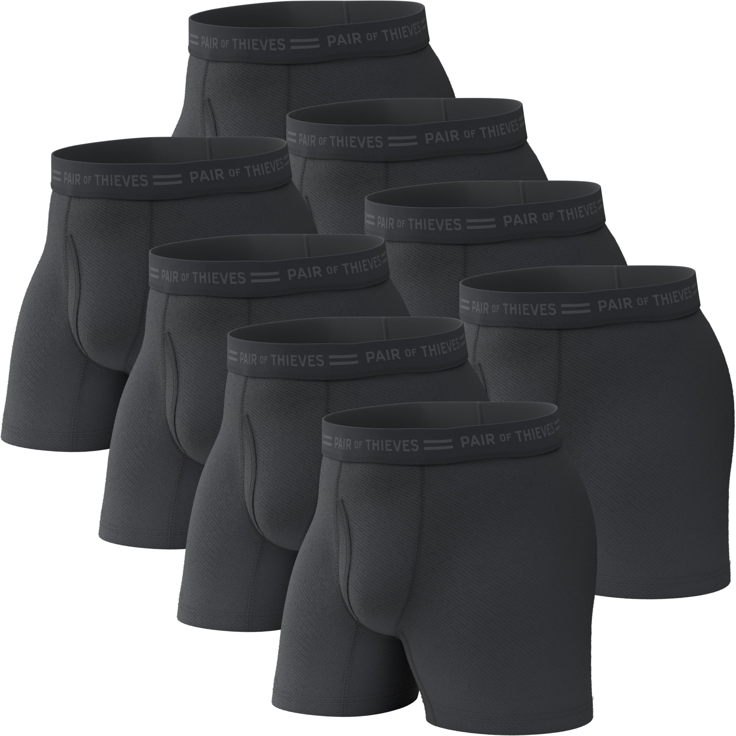 Pair of Thieves Soft Cotton Boxer Briefs for Men Pack (4 & 8 Pack) - Tagless Mens Underwear for All-Day Comfort and Support