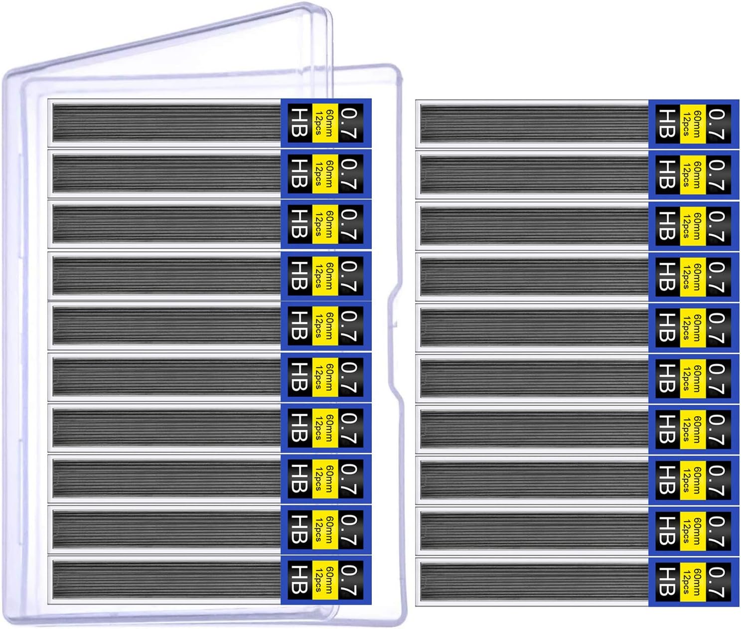 240 Pieces Lead Refills with Plastic Box,0.7 mm HB,Break Resistant Mechanical Pencil Refills,20 Tubes