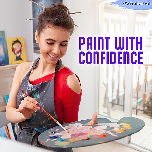 Miniatura 2 de Pinceles de pintura profesionales, 26 unidades, naranja intenso, juego de pinceles duraderos con estuche de almacenamiento, pinceles de artista para