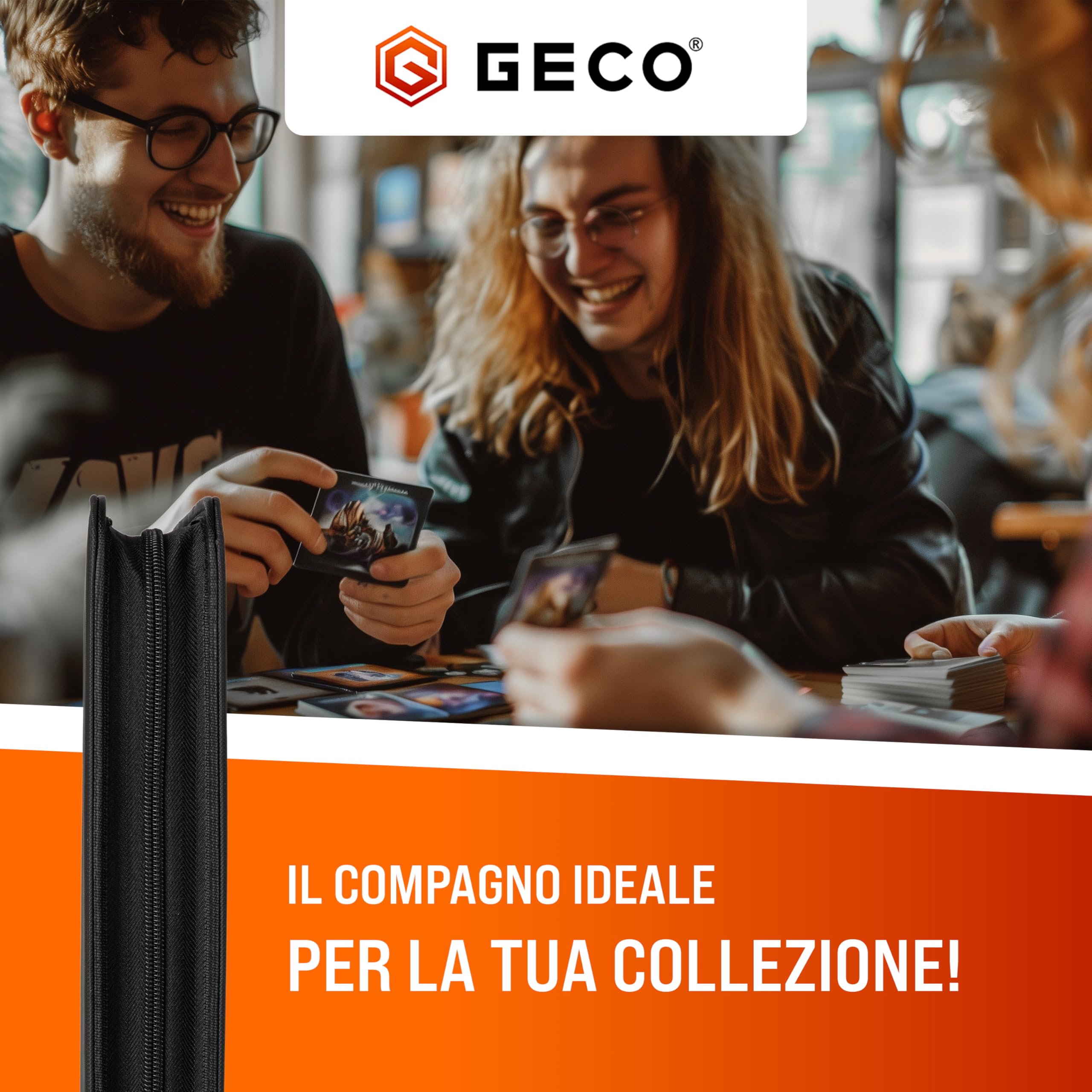 GECO Album Carte Collezionabili 9 Tasche Premium con Cerniera – 540 Carte – Raccoglitore 30 Pagine Caricamento Laterale – Binder Trading Cards (Nero)